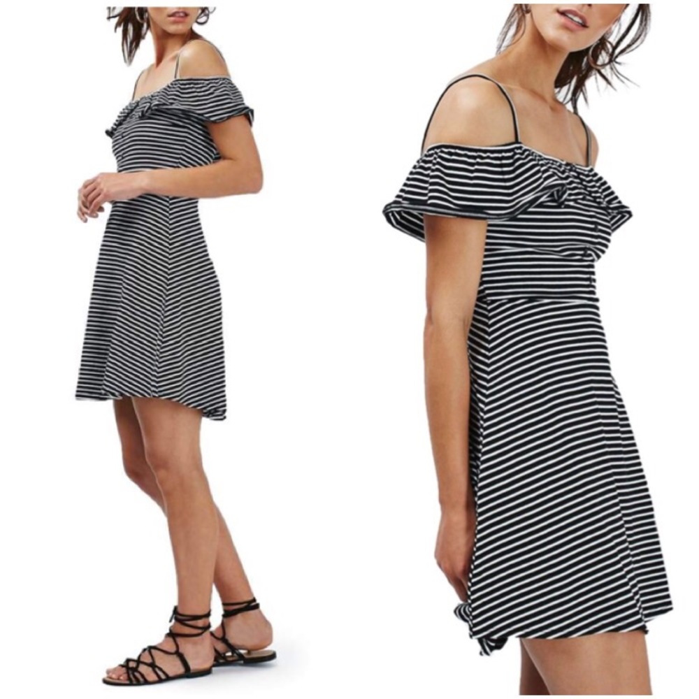 NWT Topshop Bardot Stripe Dress
